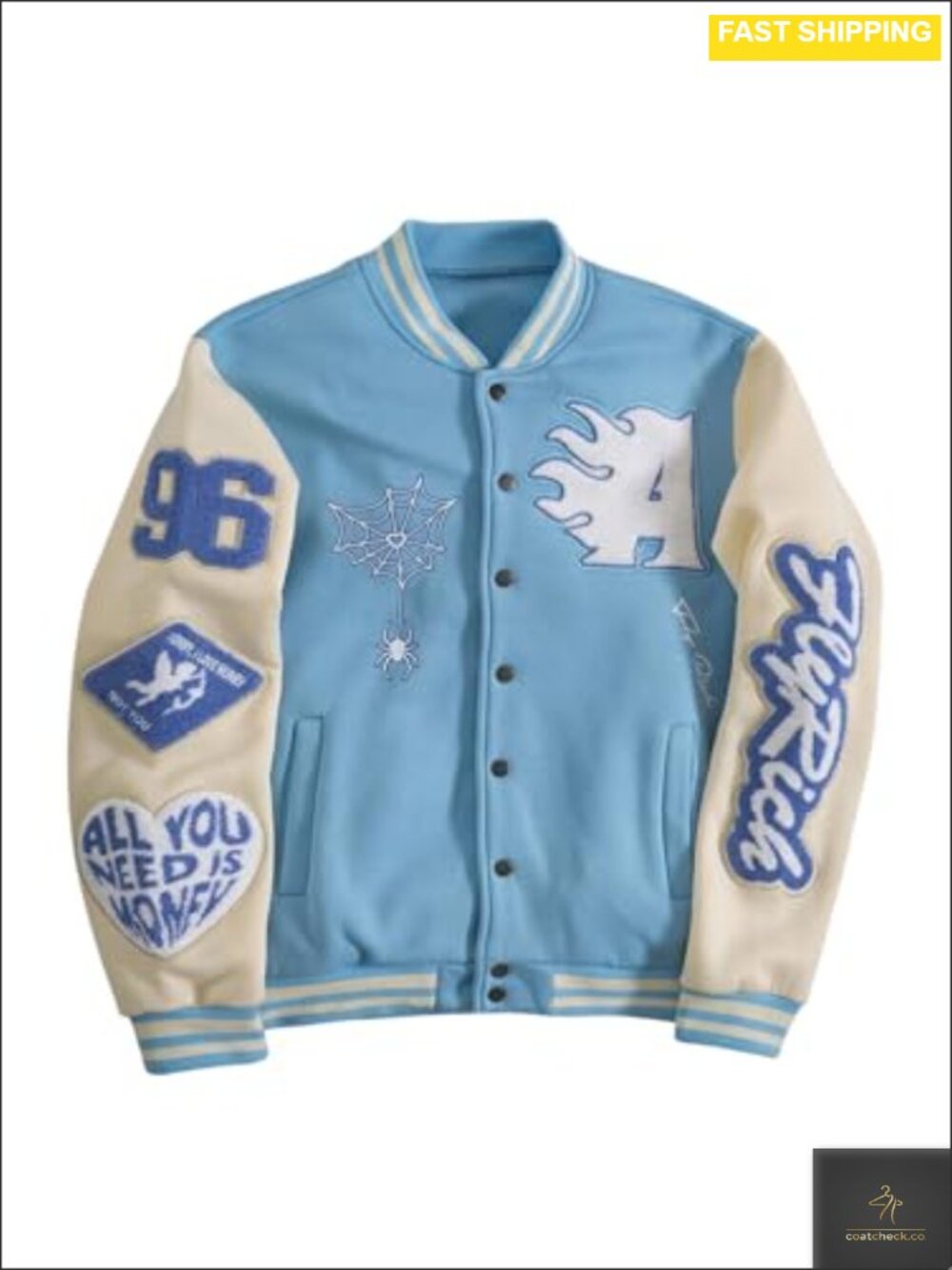Mens Varsity Baseball Jacket Button Down Letterman Bomber
